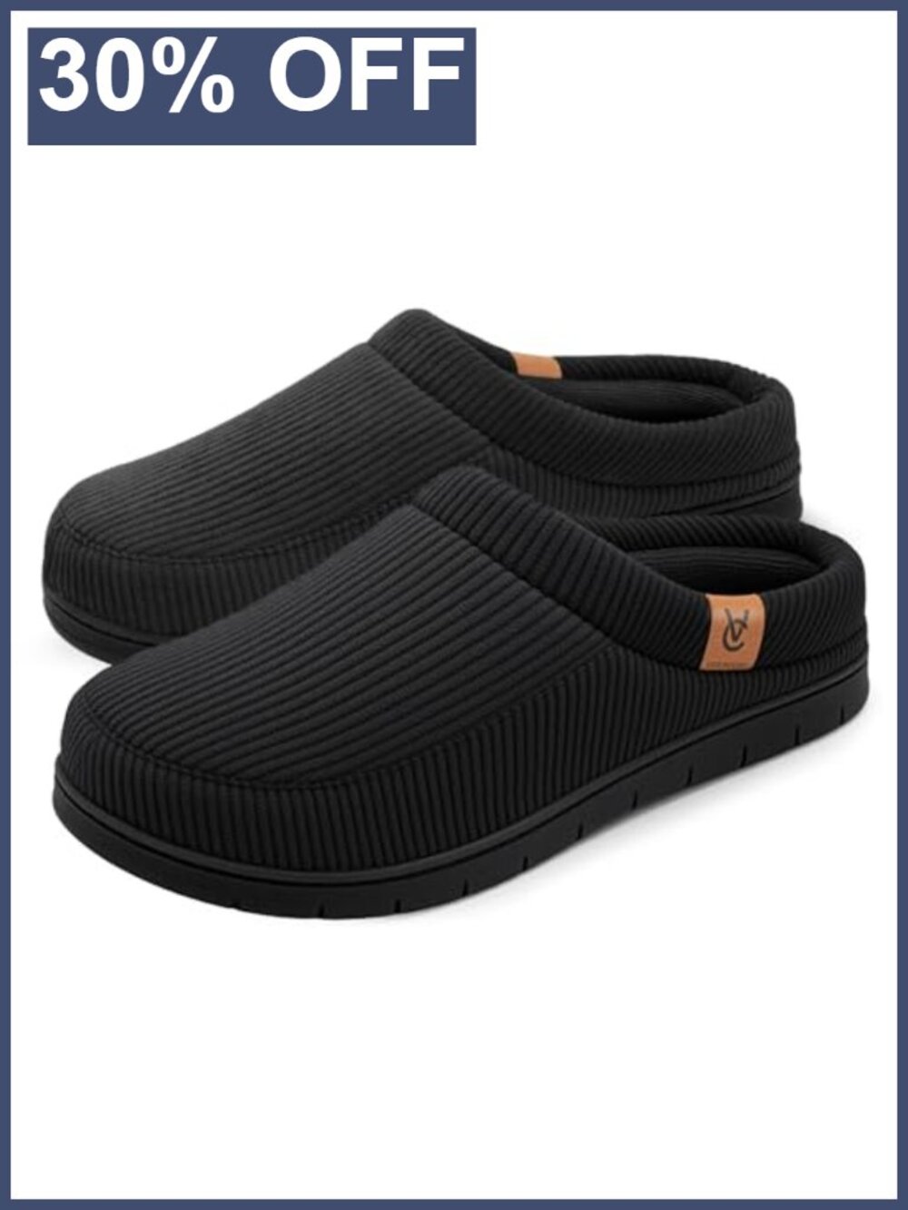Men's Memory Foam Corduroy Mocc Non-Slip Indoor Outdoor House Shoes